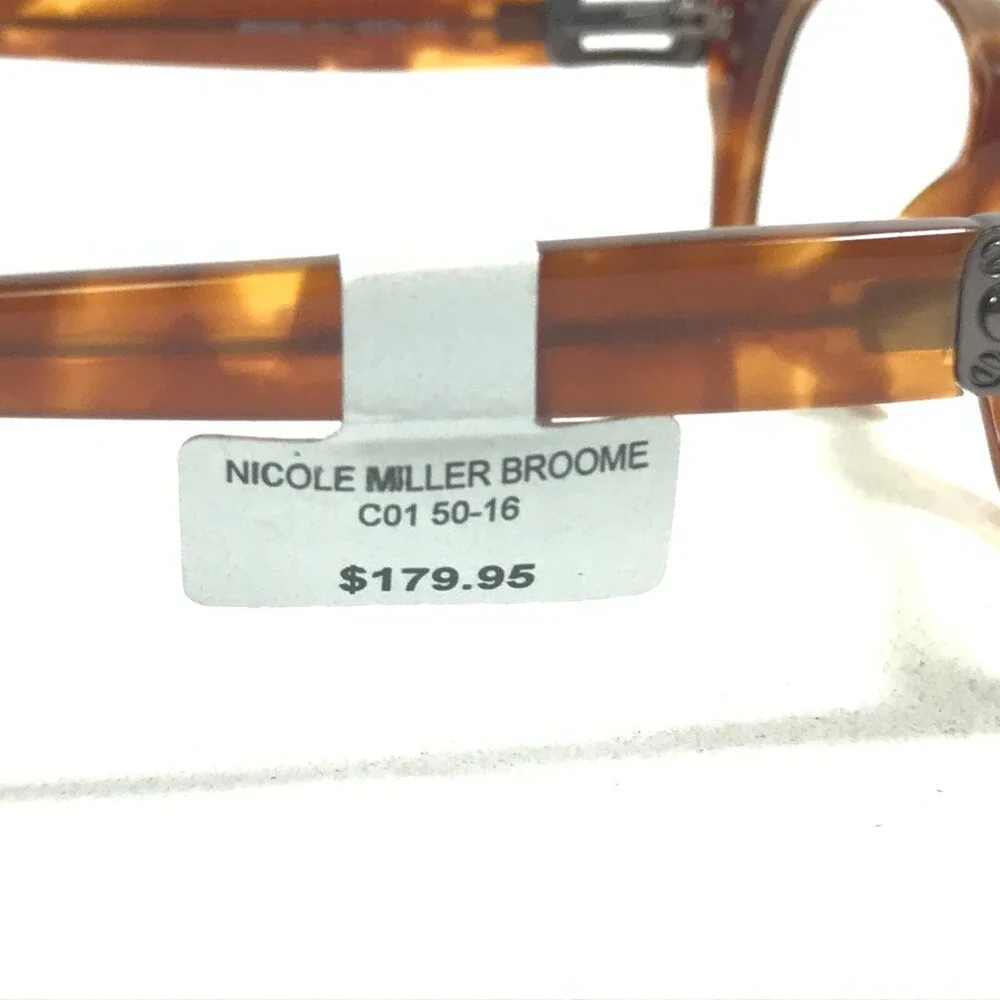 Nicole Miller Eyeglasses Frames BROOME C01 Brown Tortoise Thick Rim 50-16-135